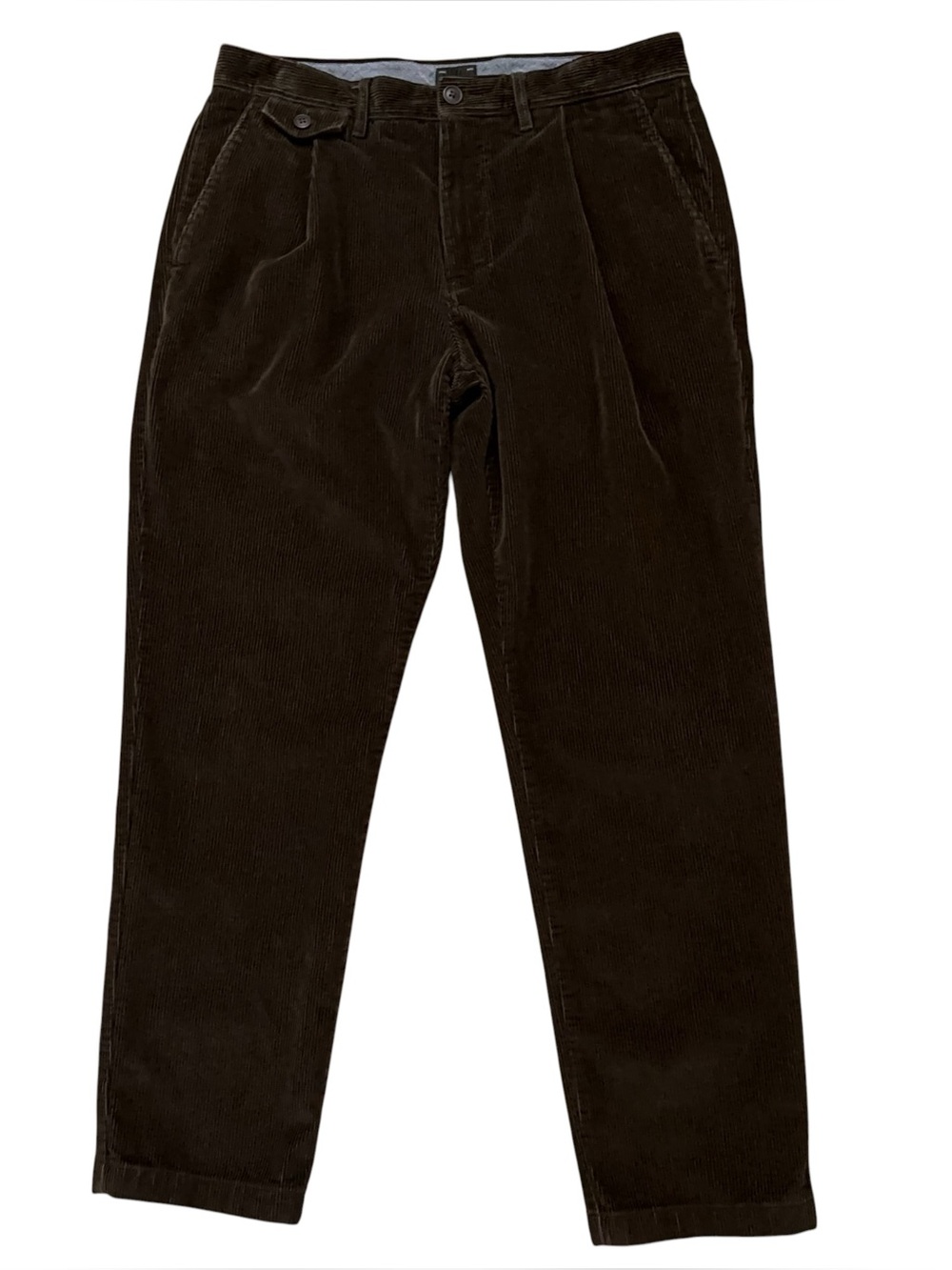 J.Crew Corduroy Pants Mens Size 31x30 Pleated 10-Wale Coin Pocket Cotton Brown